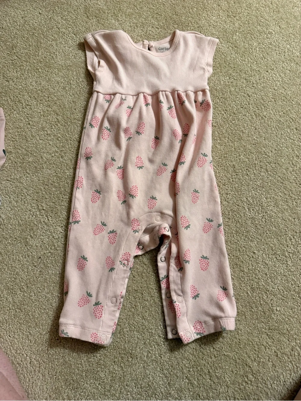 Carter's Lavender Floral Ruffle-Strap Overalls